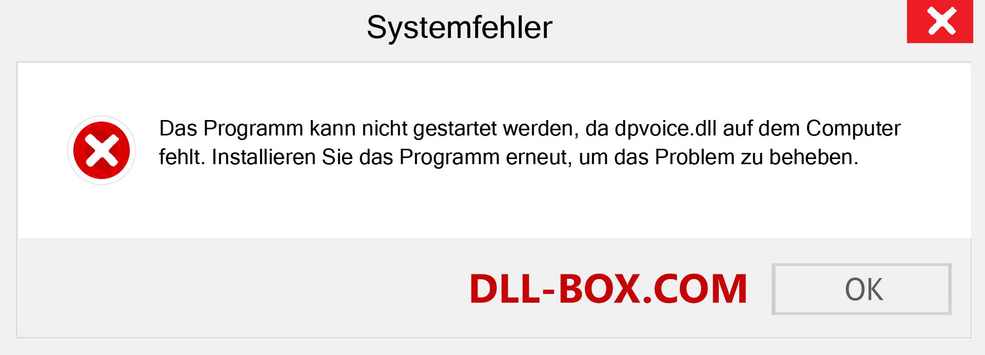 dpvoice.dll-Datei fehlt?. Download für Windows 7, 8, 10 - Fix dpvoice dll Missing Error unter Windows, Fotos, Bildern