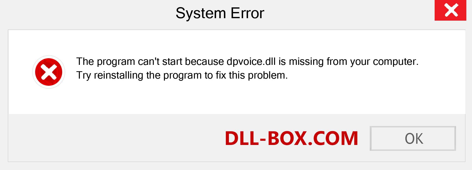 dpvoice.dll file is missing?. Download for Windows 7, 8, 10 - Fix  dpvoice dll Missing Error on Windows, photos, images