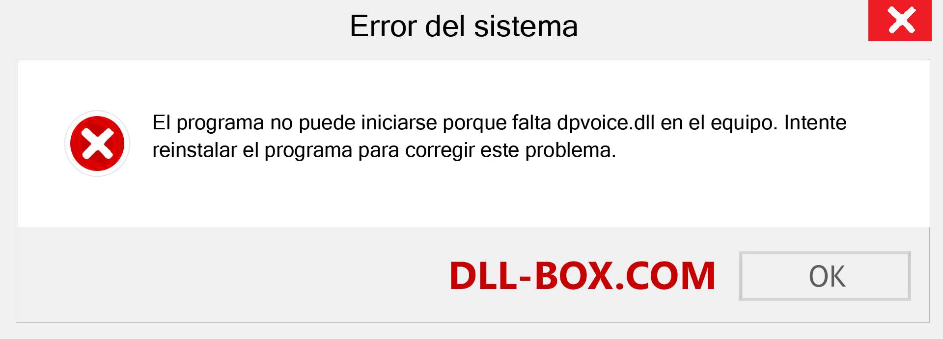 ¿Falta el archivo dpvoice.dll ?. Descargar para Windows 7, 8, 10 - Corregir dpvoice dll Missing Error en Windows, fotos, imágenes